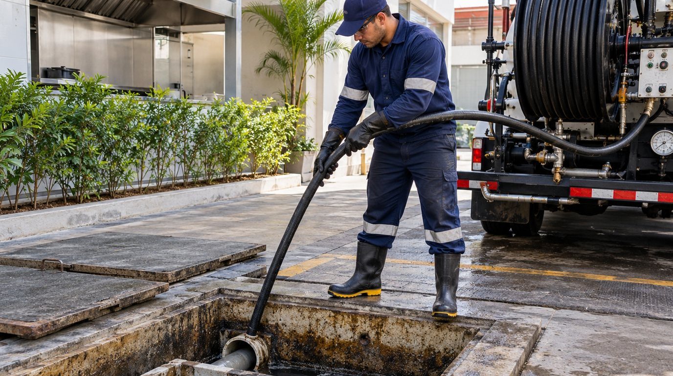 Hidrojateamento de Caixa de Gordura em Campinas‑SP
