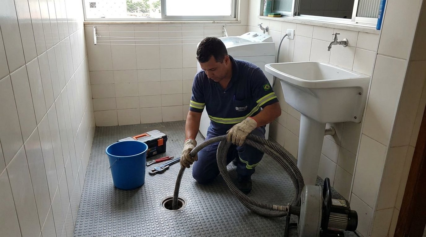 Ponto de Esgoto na Lavanderia em Campinas‑SP